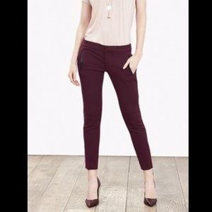 Banana Republic Sloan Fit Faux Leather Trim Pant | Size: 2 Color: Burgundy